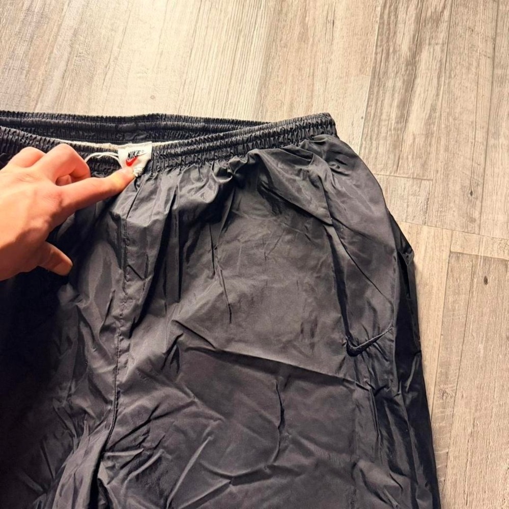 Baggy Vintage 90s Nike Windbreaker Pants Black Wide Leg